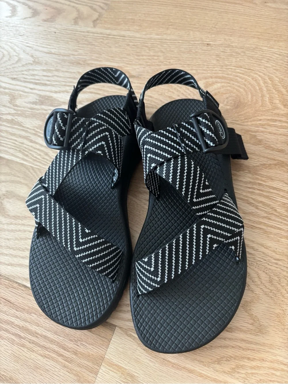 Chaco Black & White Striped Z-Style Sandal